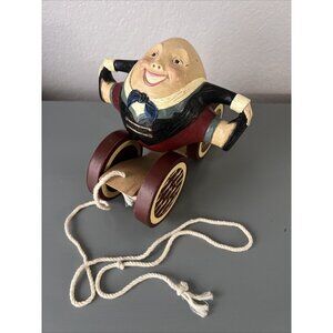 Rare BRIERE Folk Art Pull Toy Cart 1993 Humpty Dumpty with Arms Legs Ball
